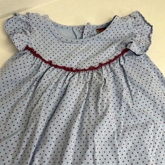 MATILDA JANE CHARACTER COUNTS BLUE AND BURGUNDY POLKA-DOT DRESS size 2 - Picture 2 of 12